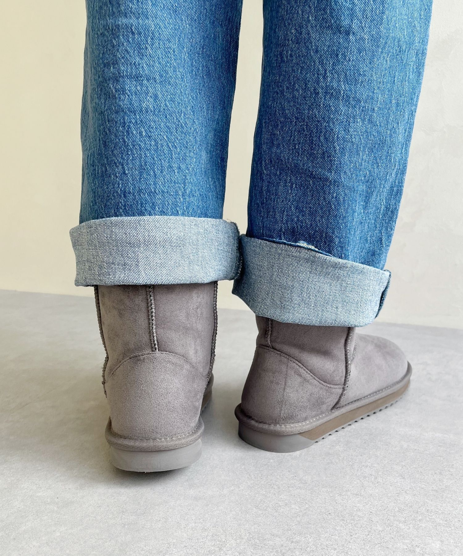 ORiental TRaffic「【累計2万足突破】  ミドル ムートン ブーツ /25401 折り返しても使える！ 防寒」|ショートブーツ|