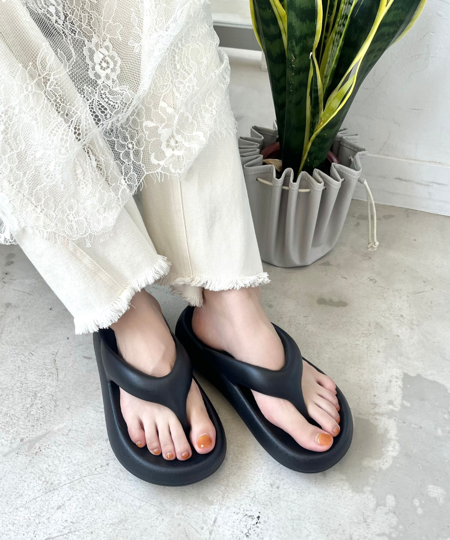 ORiental TRaffic「【リカバリーサンダル】パデットトングサンダル/OT3219 トング サンダル 人気 売れてる トレンド 軽い」|サンダル|