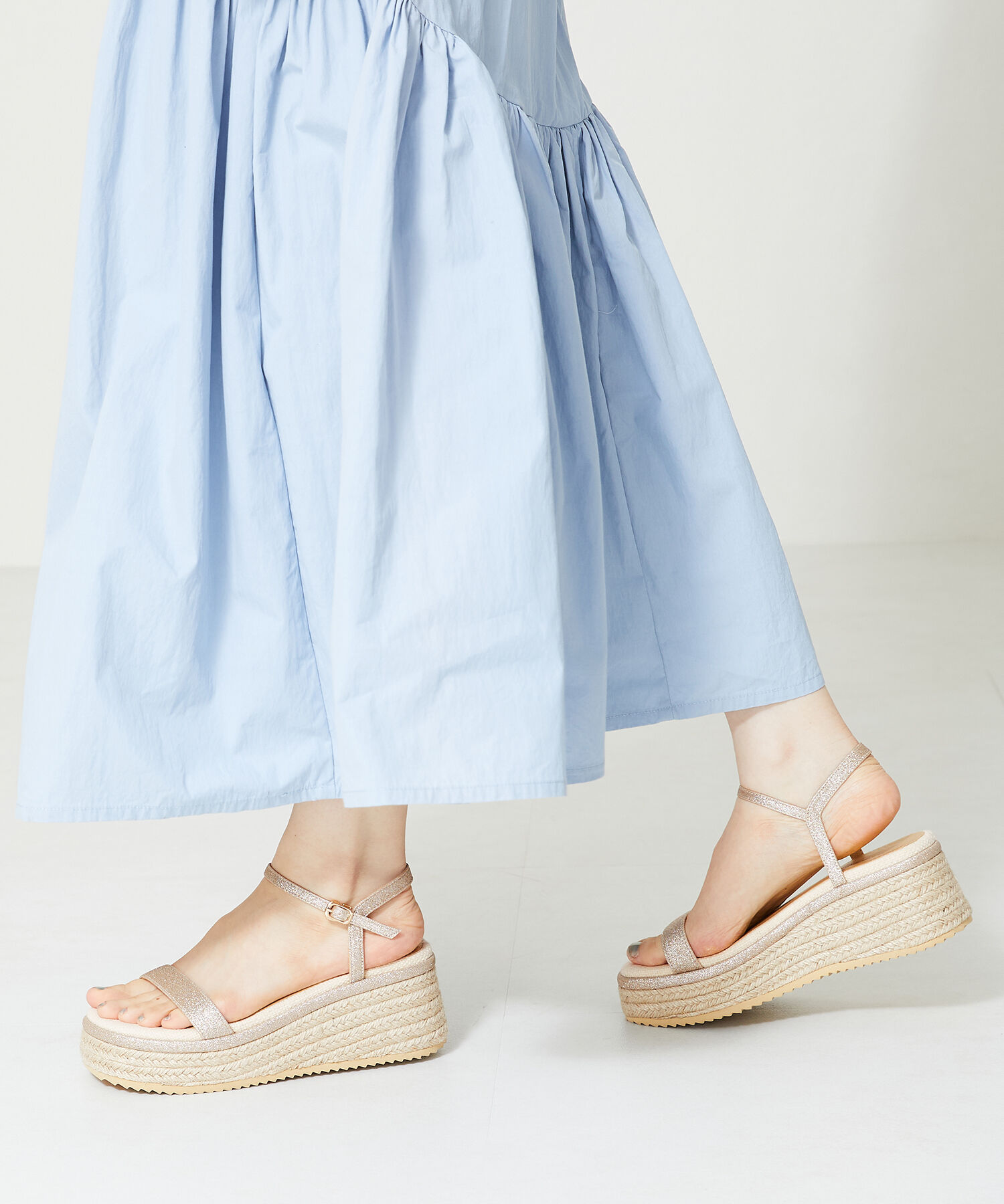 ORiental TRaffic「【アウトレット価格】厚底ジュートソールサンダル/41224 厚底 サンダル 人気 トレンド 売れてる」|サンダル|