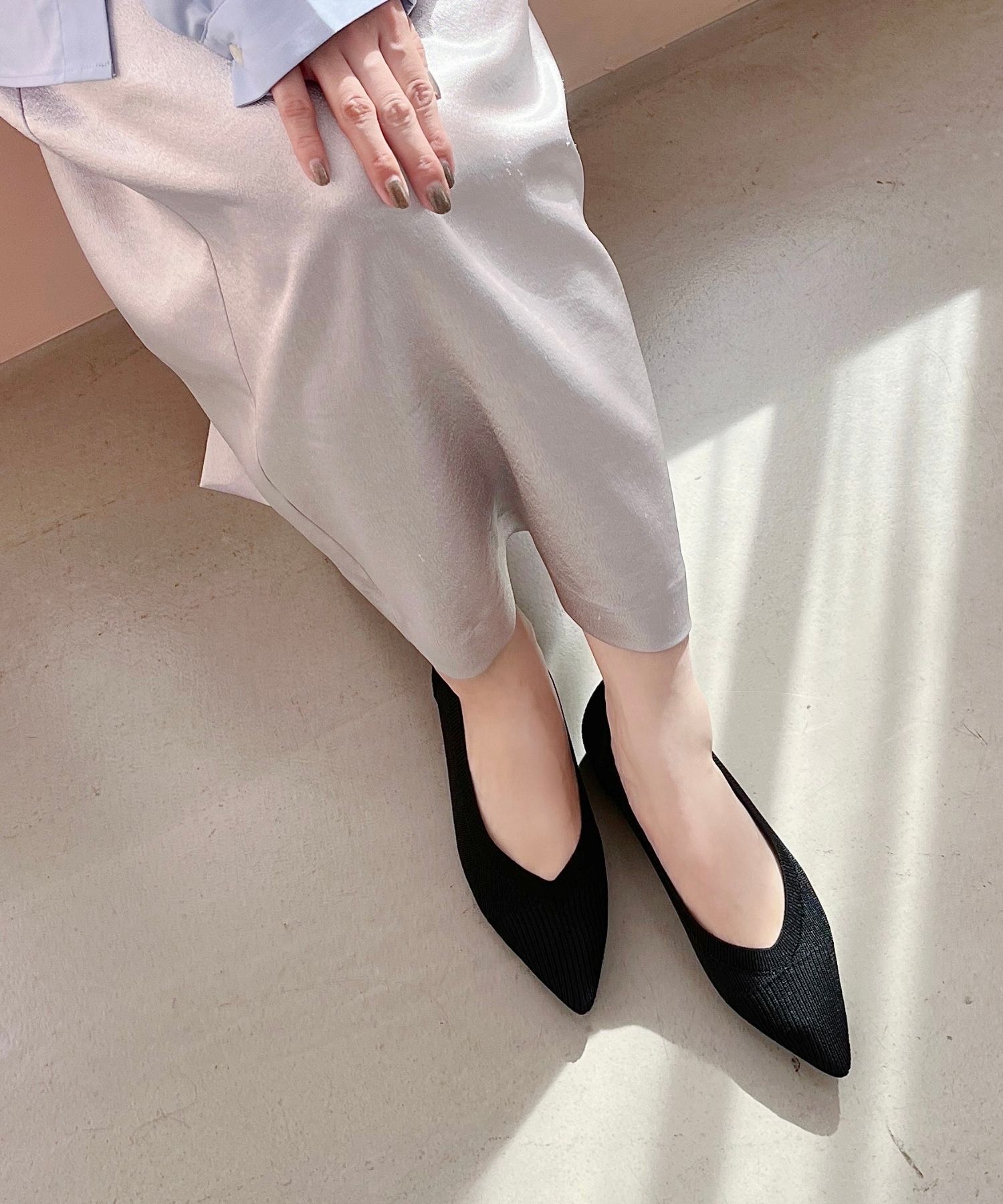 WA Oriental TRaffic「●人気アイテム● 軽量 シアー ニットパンプス /52108 柔らかい クッション」|パンプス|