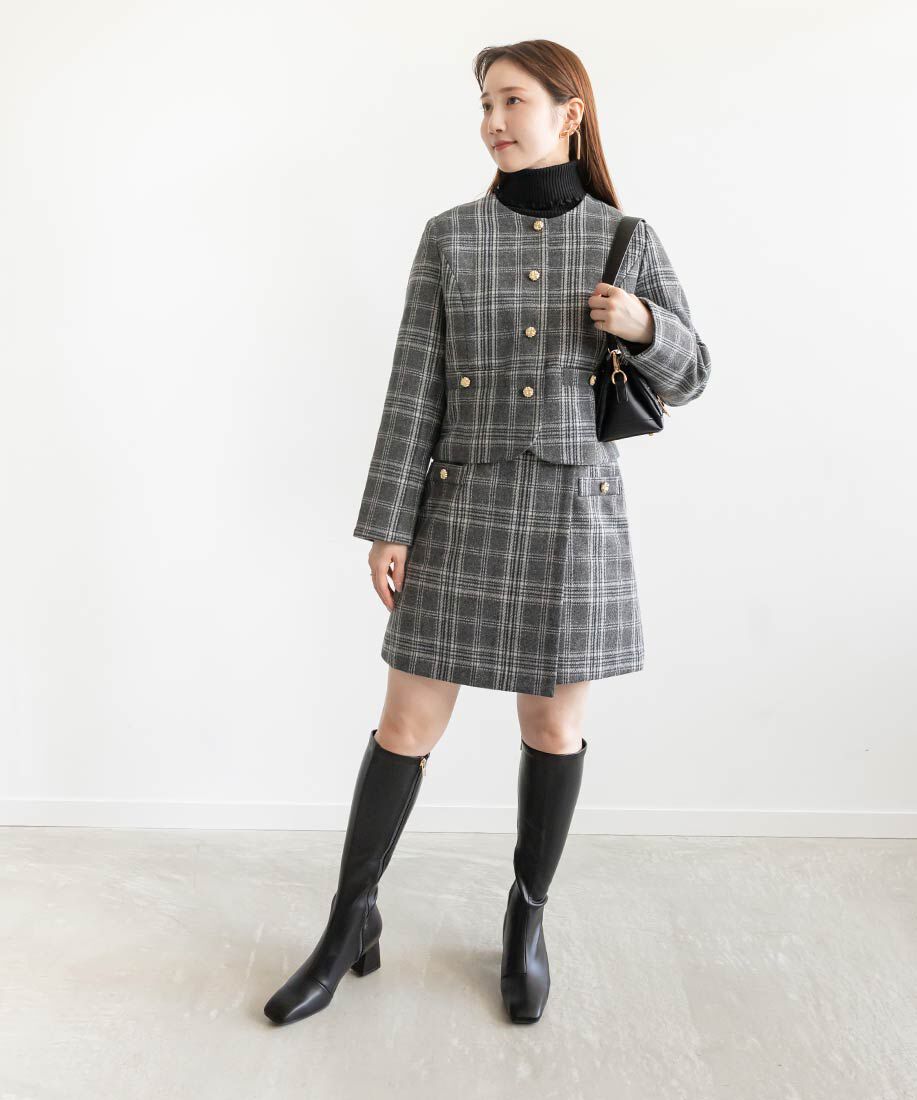  「晴雨兼用ソフトストレッチ WARM スクエアトゥロングブーツ」|ロングブーツ|