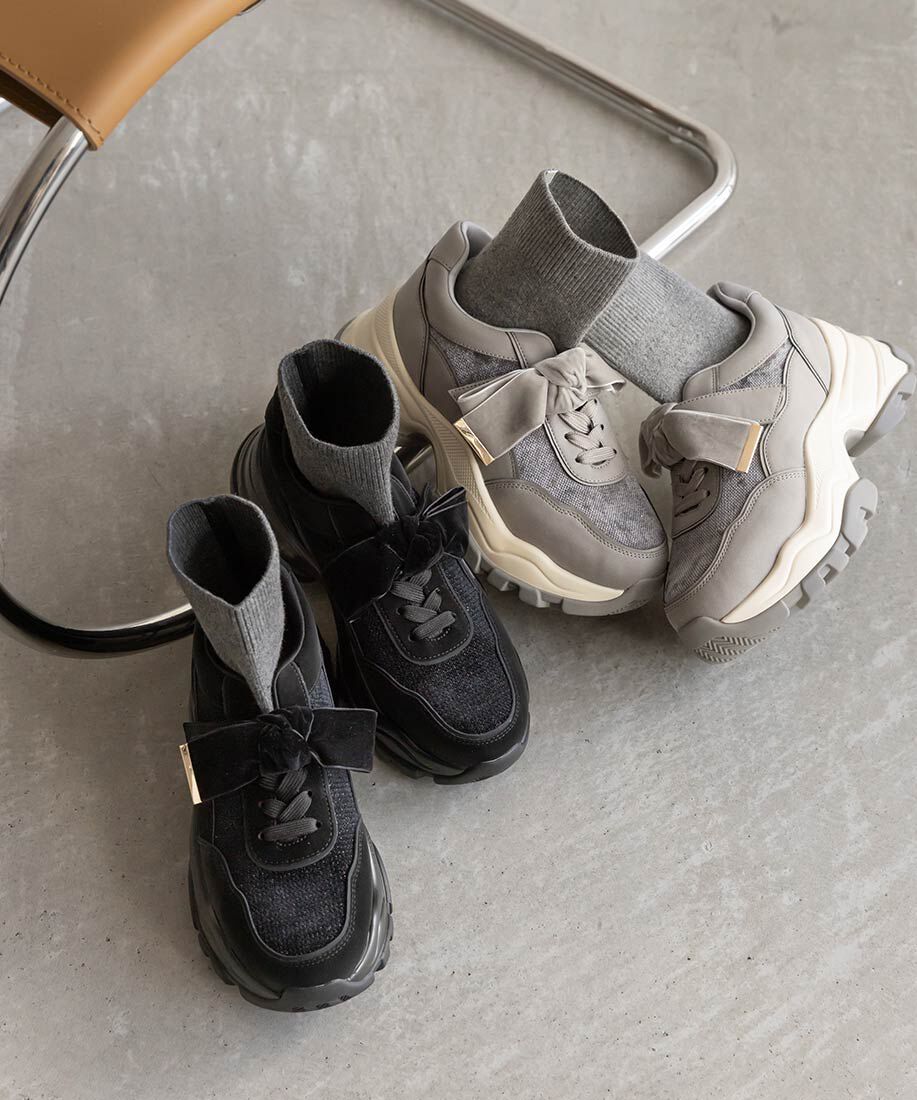  「2WAY ソックスドッキングリボンスニーカー」|スニーカー|
