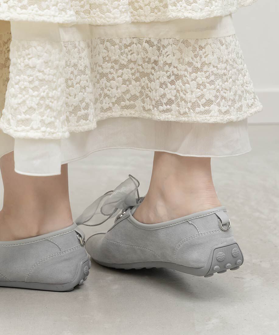  「2WAY オーガンジーリボンフラットスニーカー」|スニーカー|