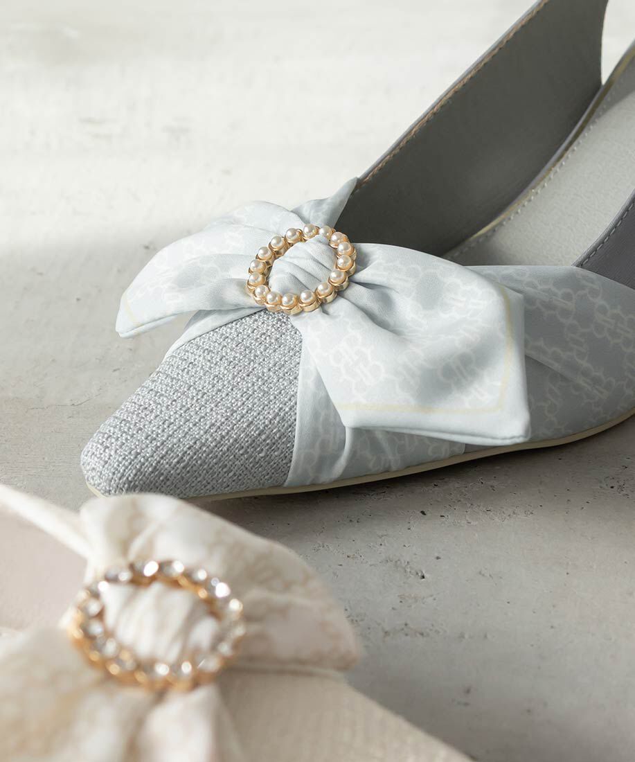  「モノグラムスカーフバックストラップパンプス」|パンプス|