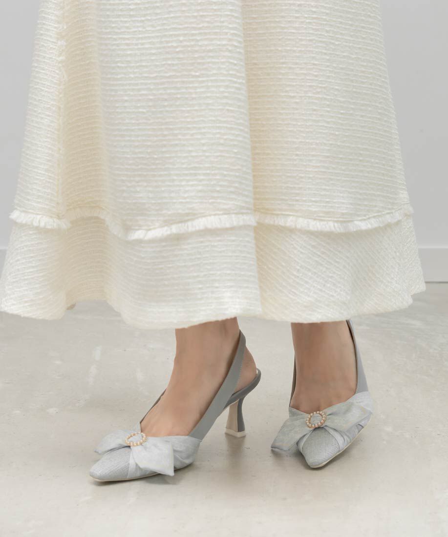  「モノグラムスカーフバックストラップパンプス」|パンプス|