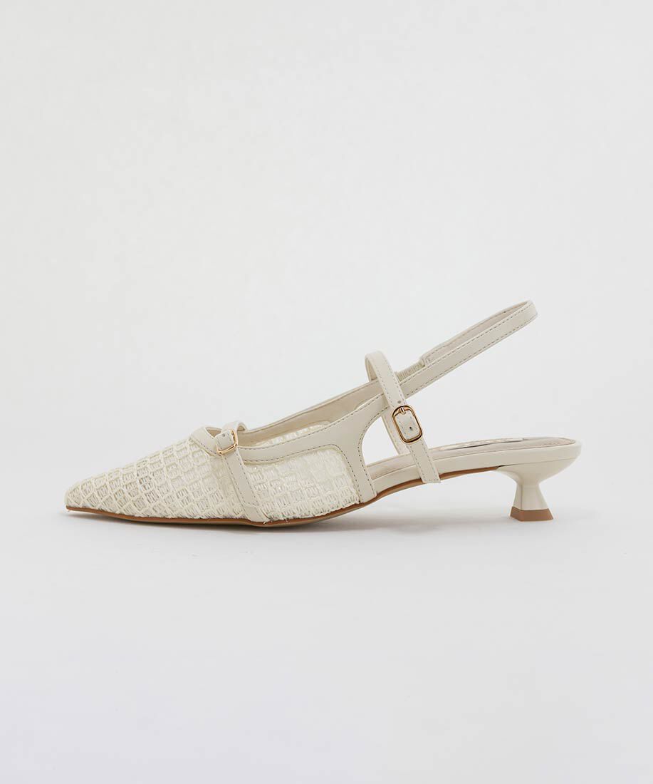  「シアーチェックバックストラップパンプス」|パンプス|