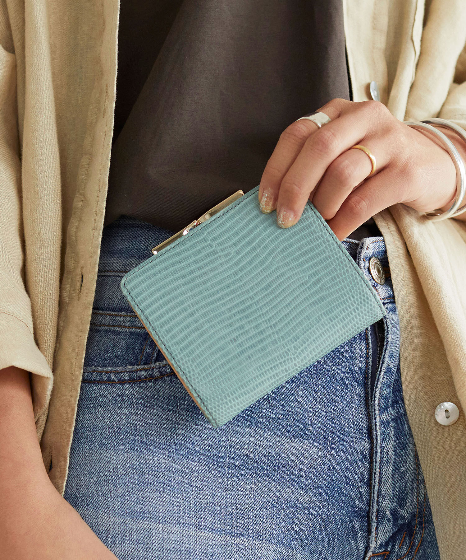 TOPKAPI 「イタリアンレザー・リザード型押し・がま口２つ折り財布 LUCIA[ルチア]」|財布|