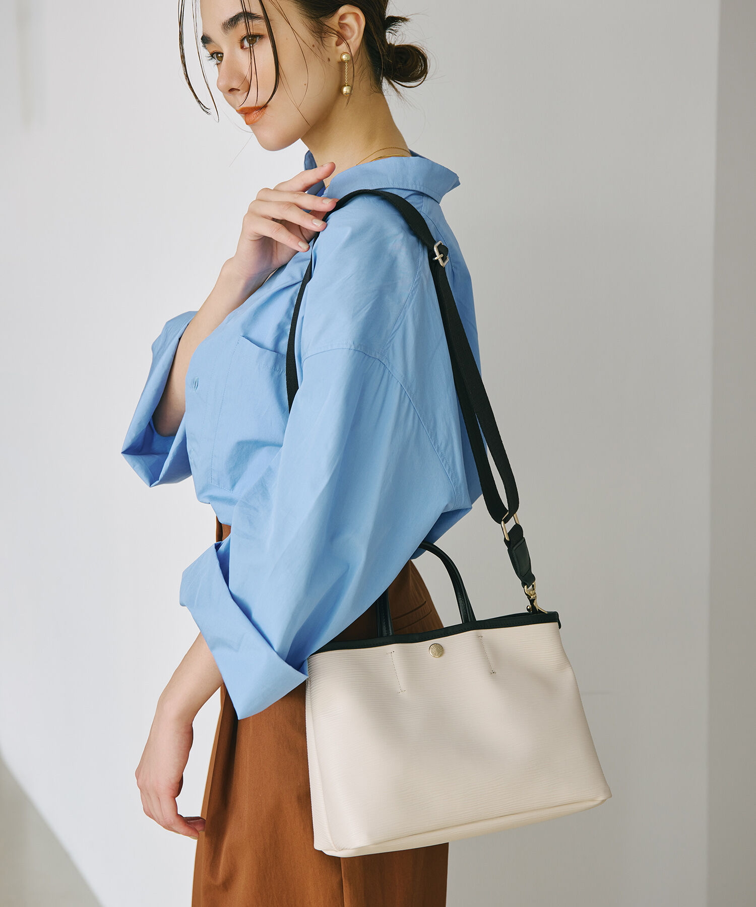 TOPKAPI BREATH「【Breath TOPKAPI】RIPPLE リプル ショルダー付き シンプル ミニ トートバッグ」|ショルダー・メッセンジャー|