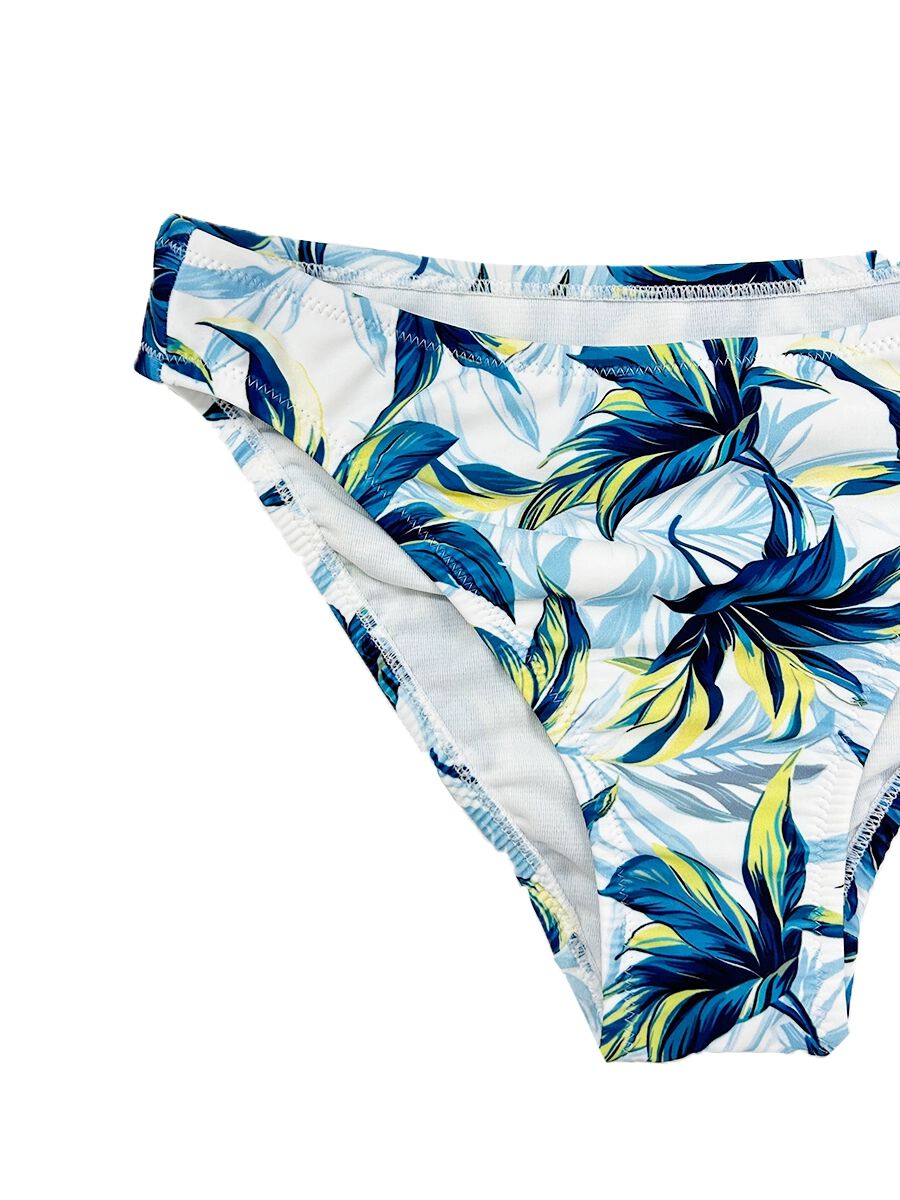 PEAK&PINE「トロピカルリーフ柄ショルダー三角ビキニ」|ビキニ|