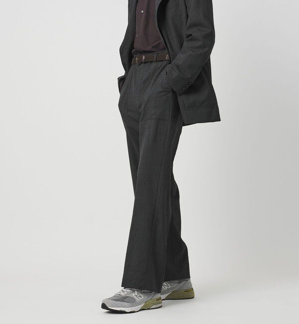 UNITED ARROWS「＜District＞ウォッシュド トロピカルウール ベイカー スラックス」|スラックス|DK.GRAY