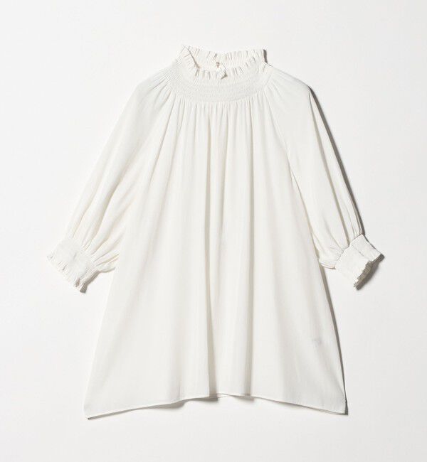 UNITED ARROWS「シャーリング ハイネック シャツ ブラウス」|シャツ・ブラウス|OFF WHITE