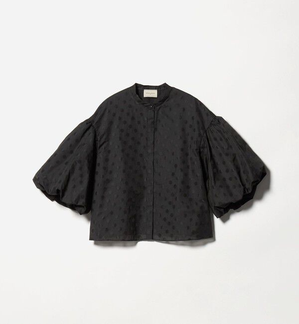 UNITED ARROWS「シアー ドット パフ ブラウス ‐ウォッシャブル‐」|シャツ・ブラウス|BLACK