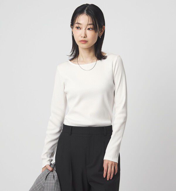 UNITED ARROWS green label relaxing「ブライトリブ ボートネック ロングスリーブ カットソー」|Tシャツ・カットソー|