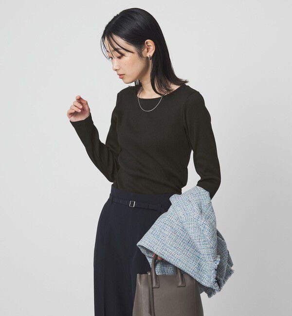 UNITED ARROWS green label relaxing「ブライトリブ ボートネック ロングスリーブ カットソー」|Tシャツ・カットソー|