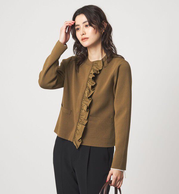 UNITED ARROWS green label relaxing「フロント フリル ニット カーディガン」|カーディガン|
