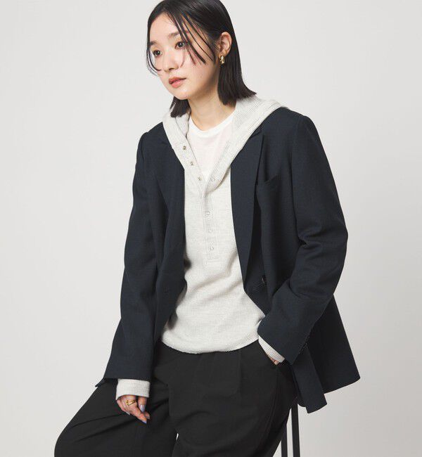 UNITED ARROWS green label relaxing「【WEB限定】＜at ease＞ワッフル フード ロングスリーブ カットソー」|Tシャツ・カットソー|