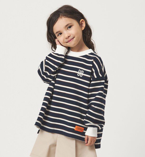 UNITED ARROWS green label relaxing「【別注】＜UNIVERSAL OVERALL＞ボーダー ロングスリーブ / キッズ  100cm-130cm」|Tシャツ・カットソー|