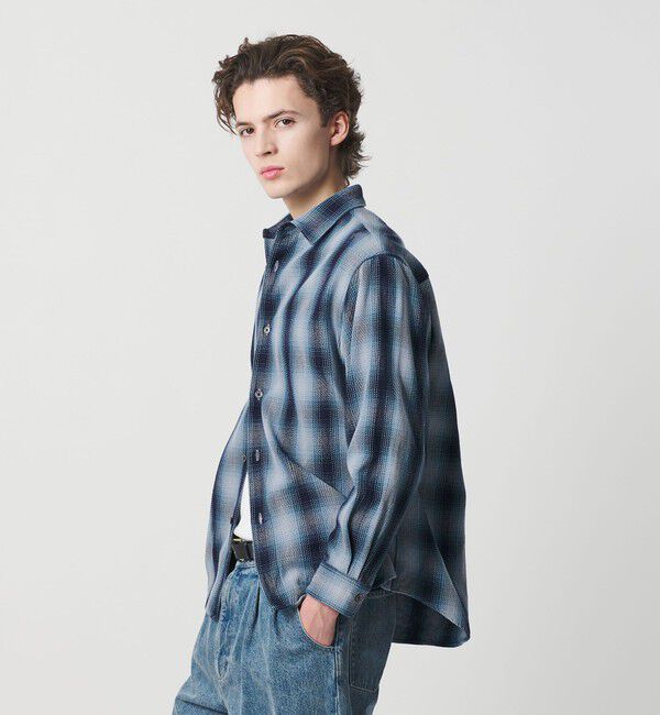 BEAUTY&YOUTH UNITED ARROWS「ドライ ネル オンブレ レギュラーカラー シャツ GRANDE型」|シャツ・ブラウス|