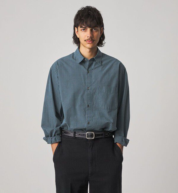 STEVEN ALAN「＜Steven Alan＞ ポプリン グラフチェック レギュラーカラー シャツ LOOSE」|シャツ・ブラウス|
