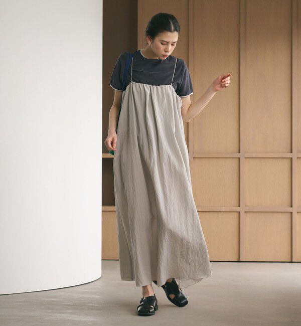 BEAUTY&YOUTH UNITED ARROWS「ギャザー ロングキャミソール ワンピース ウォッシャブル」|ワンピース|