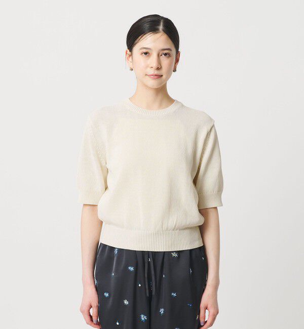 BEAUTY&YOUTH UNITED ARROWS「コイルニット ショートスリーブ プルオーバー ウォッシャブル」|ニット・セーター|