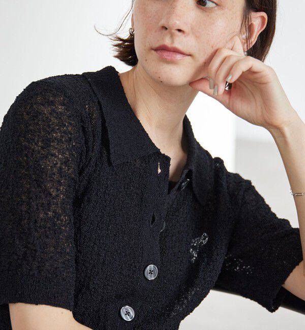 BEAUTY&YOUTH UNITED ARROWS「ノットヤーンニット ハーフスリーブ シャツ カーディガン ウォッシャブル」|カーディガン|