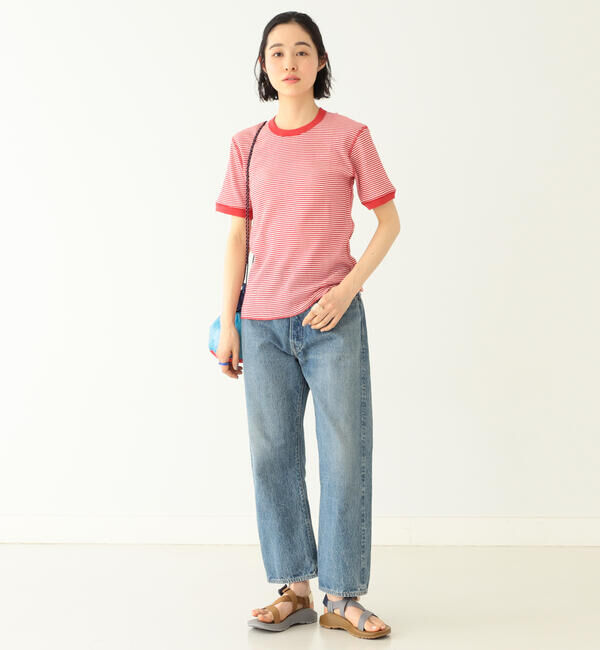 BEAMSBOY「【別注】Healthknit / ワッフル ボーダー Tシャツ」|Tシャツ・カットソー|