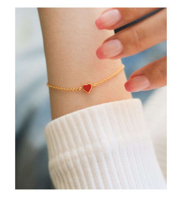 Ray BEAMS 「プチ エポ ハート ブレスレット」|ブレスレット・バングル|RED