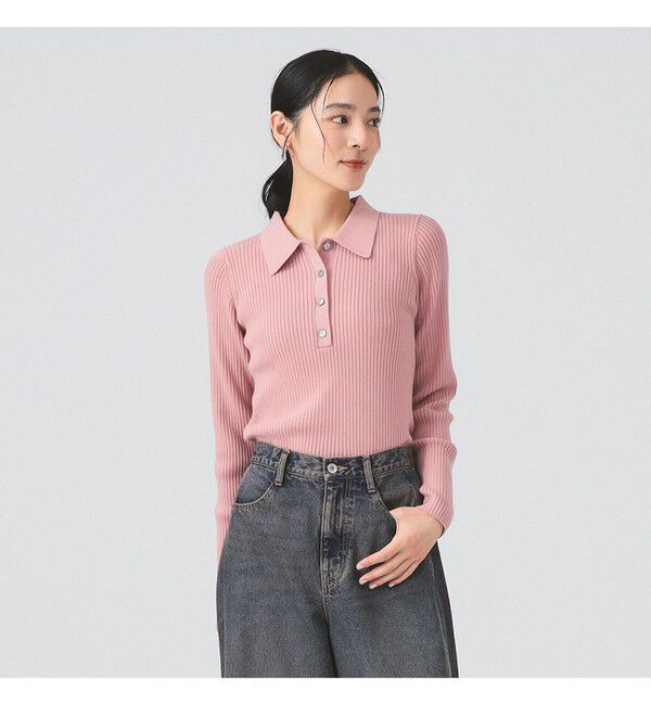 Ray BEAMS 「リブ ニット ポロシャツ」|ニット・セーター|