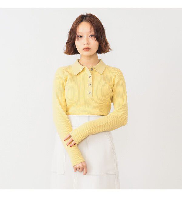 Ray BEAMS 「リブ ニット ポロシャツ」|ニット・セーター|