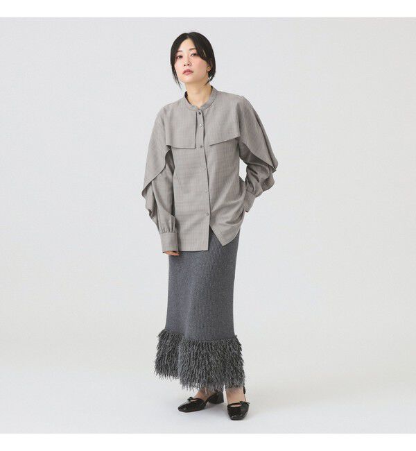 Ray BEAMS 「RBS / バンドカラーケープ ブラウス」|シャツ・ブラウス|