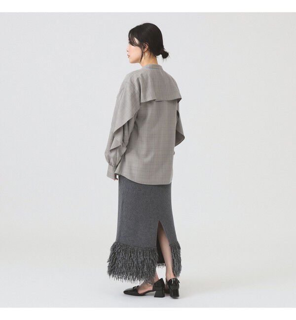 Ray BEAMS 「RBS / バンドカラーケープ ブラウス」|シャツ・ブラウス|