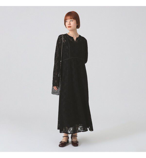 Ray BEAMS 「レース キーネック ワンピース」|ワンピース|