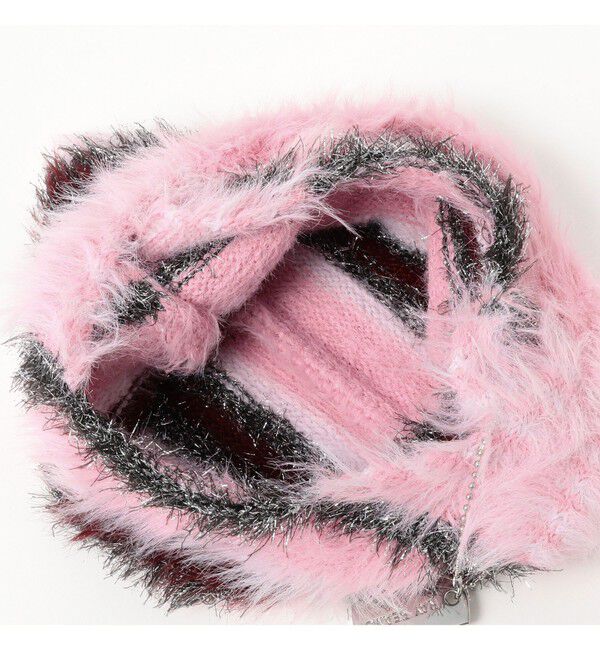 Ray BEAMS 「シャギー ボーダー ニット バッグ」|ハンドバッグ|