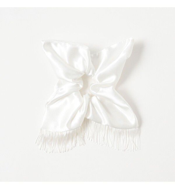 Ray BEAMS 「サテン フリンジ シュシュ」|その他|WHITE