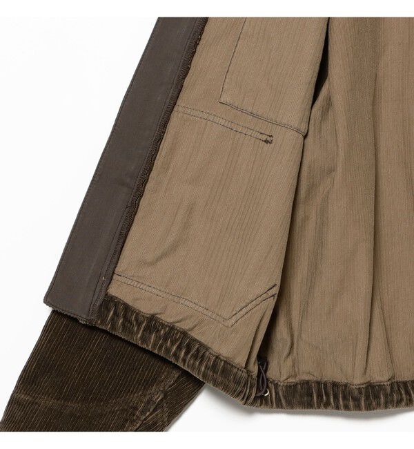 BEAMS「ワイドショートフィット フェード コーデュロイ フーデットブルゾン」|ブルゾン・スタジャン|