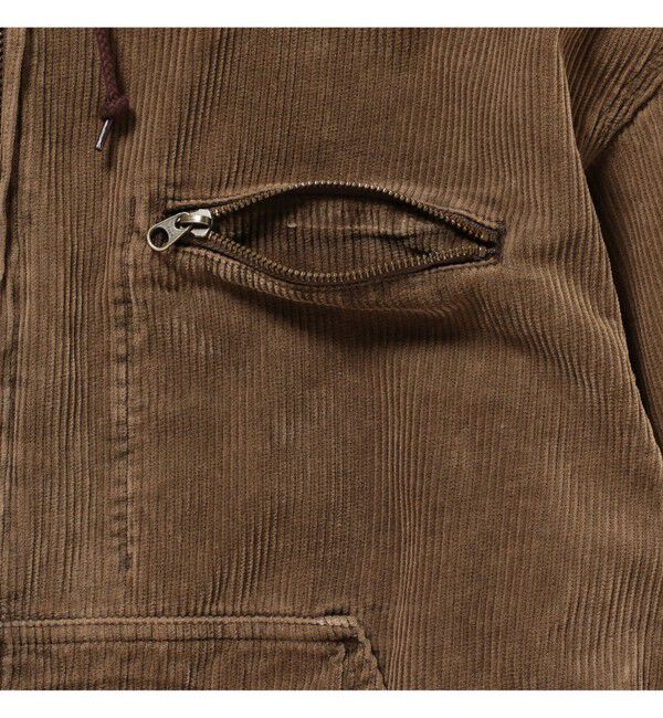 BEAMS「ワイドショートフィット フェード コーデュロイ フーデットブルゾン」|ブルゾン・スタジャン|