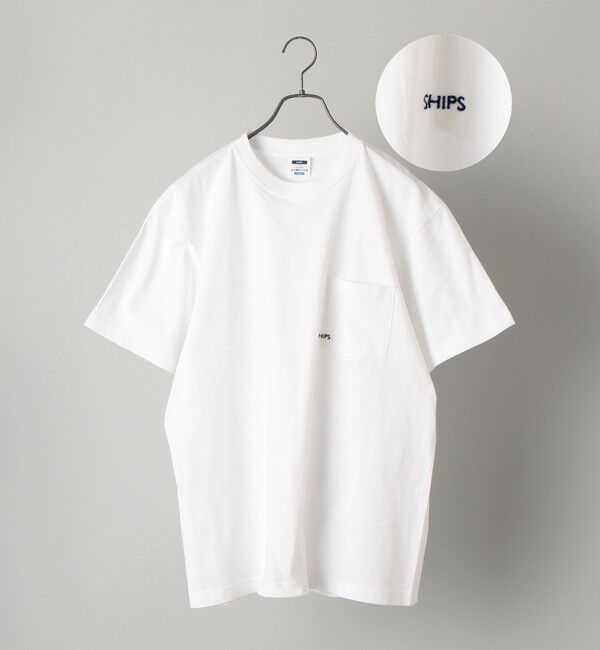 SHIPS「【累計販売数18万枚突破!!】【WEB限定】SHIPS: マイクロ SHIPSロゴ ポケット Tシャツ」|Tシャツ・カットソー|