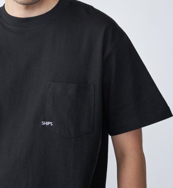 SHIPS「【累計販売数18万枚突破!!】【WEB限定】SHIPS: マイクロ SHIPSロゴ ポケット Tシャツ」|Tシャツ・カットソー|ブラック