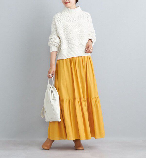 SHIPS for women「〈手洗い可能〉綿ドビー ティアード ギャザースカート◇」|スカート|