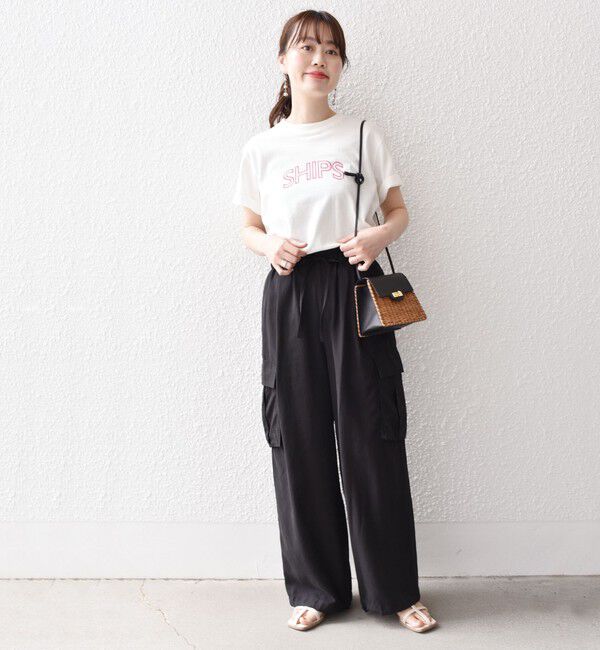 SHIPS for women「【WEB限定】 SHIPS ラウンド プリント ロゴ TEE」|Tシャツ・カットソー|