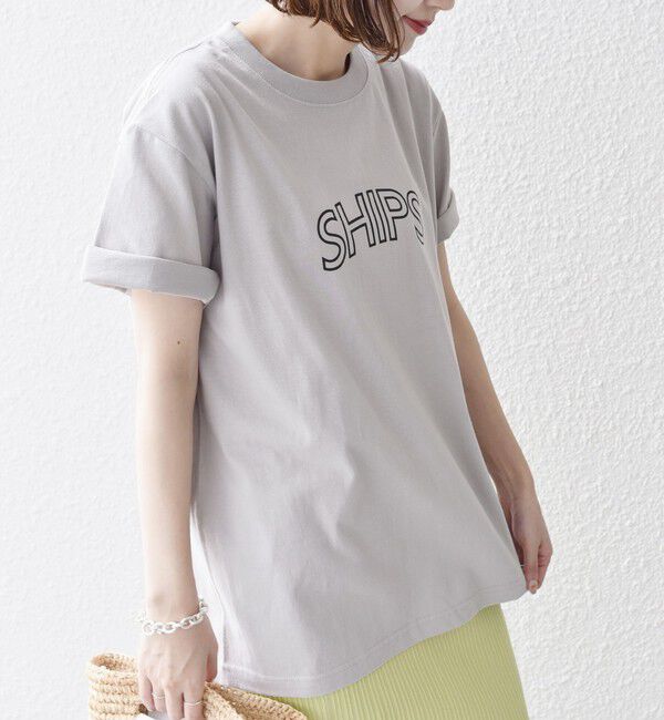 SHIPS for women「【WEB限定】 SHIPS ラウンド プリント ロゴ TEE」|Tシャツ・カットソー|