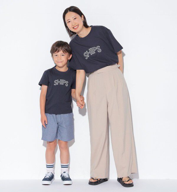 SHIPS for women「【WEB限定】 SHIPS ラウンド プリント ロゴ TEE」|Tシャツ・カットソー|