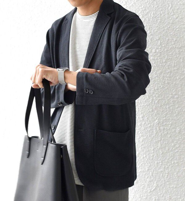 SHIPS any「SHIPS any:〈洗濯機可能〉サマー ニット ジャケット 26SS◆」|テーラードジャケット|ダークグレー