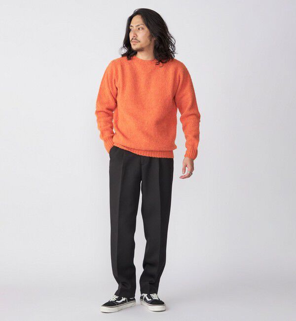 SHIPS「SHIPS: トリプルクロス ワンタック ワイド テーパード パンツ」|チノ|