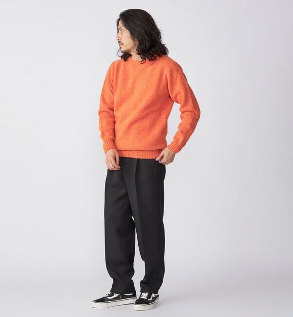 SHIPS「SHIPS: トリプルクロス ワンタック ワイド テーパード パンツ」|チノ|