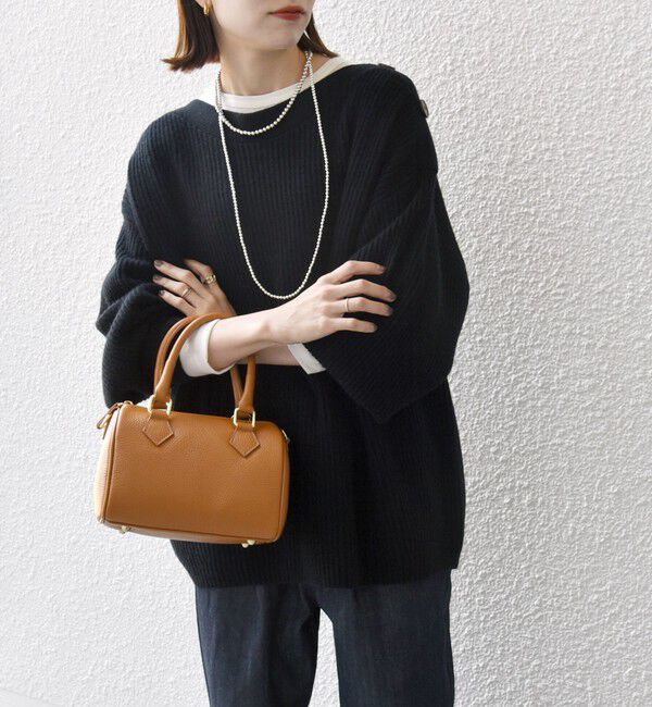 SHIPS any「SHIPS any: AQUA カシミヤ ミックス ボートネック ニット プルオーバー」|ニット・セーター|ブラック