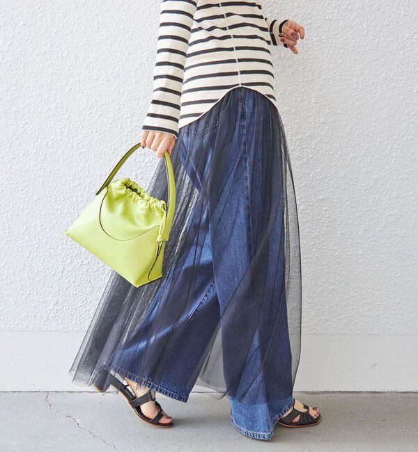 SHIPS for women「〈手洗い可能〉レイヤード シャーリング チュール スカート」|スカート|