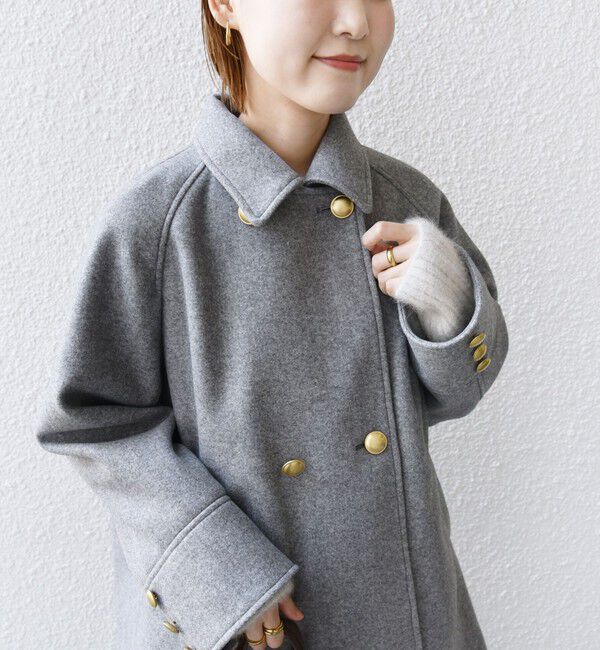 SHIPS for women「【WEB限定】〈手洗い可能〉ウール ライク ジャージー メルトン 2WAY Pコート」|ピーコート|
