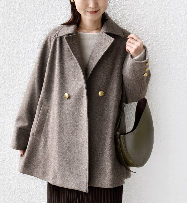 SHIPS for women「【WEB限定】〈手洗い可能〉ウール ライク ジャージー メルトン 2WAY Pコート」|ピーコート|